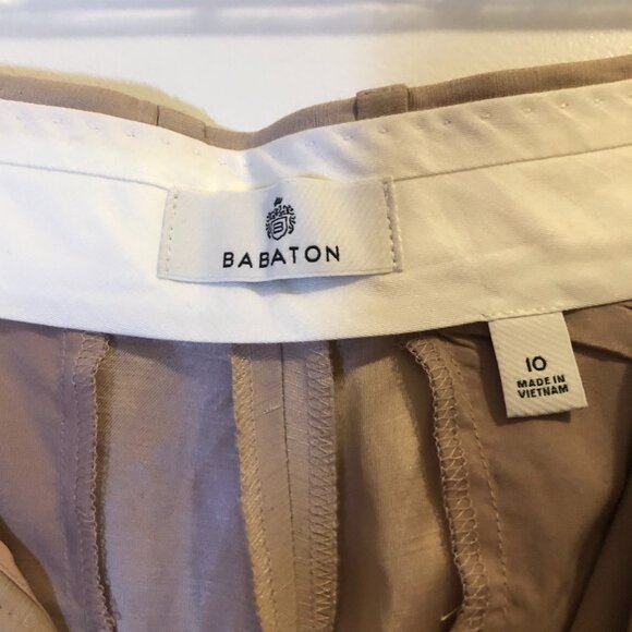 Aritzia Babaton Agency Linen Pant in Kasha Taupe Size 10 EUC - Picture 6 of 15